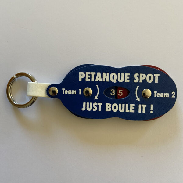 Compteur de points PETANQUE SPOT - face avant cuir bleu
