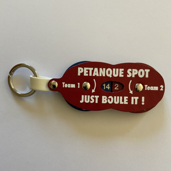 compteur de points PETANQUE SPOT - face avant cuir Rouge