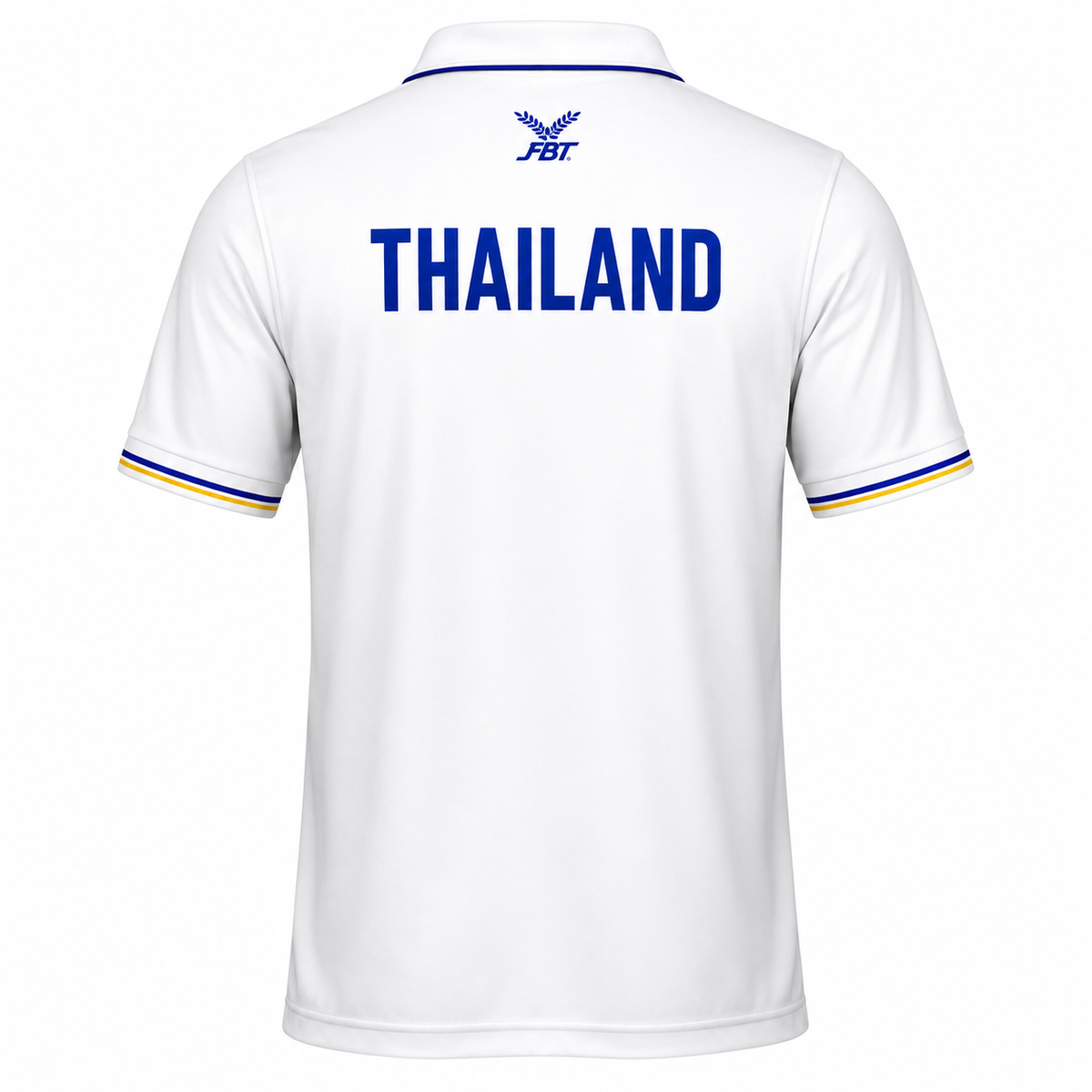 Maillot officiel pétanque Thaïlande FBT verso blanc avec inscription THAILAND